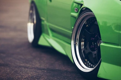 Nissan 240sx Cars Closeup Green Wallpapers