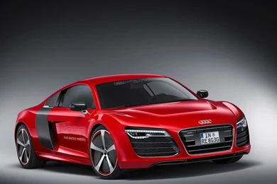 New Latest Red Audi R8 E Tron 2013 Concept Car Wallpapers