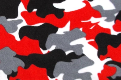 Blizzard Fleece Fabric  Black Gray Red White Camo
