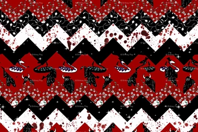 Red Night Chevron Quilt Fabric   Pond_ripple   Spoonflower