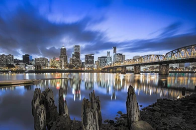Portland Skyline And Willamette River, Oregon Wallpapers By T1000 ...