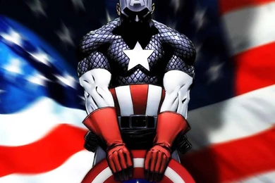 Captain America And American Flag
