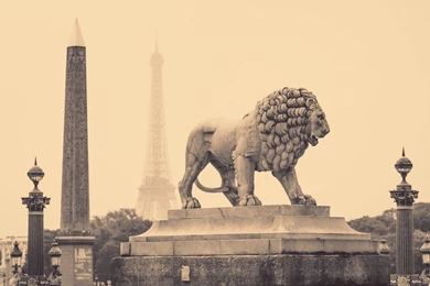 Download Wallpapers 1920x1200 Lion, Statue, Street, City, France ...
