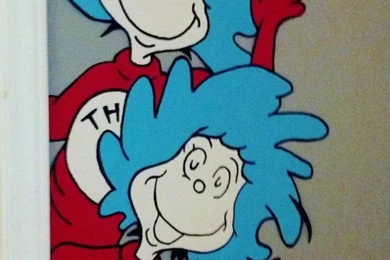Handpainted LARGER Door Window Hugger Things 1 & 2 Dr Seuss Suess ...