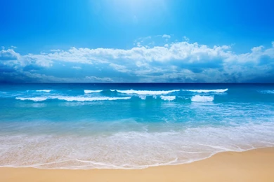 1400x900 Blue Waves Beach Wallpaper[HD] » Beach Wallpapers