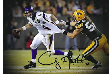 16"x20" Photo "Going For The Sack" Autographed By Clay Matthews (