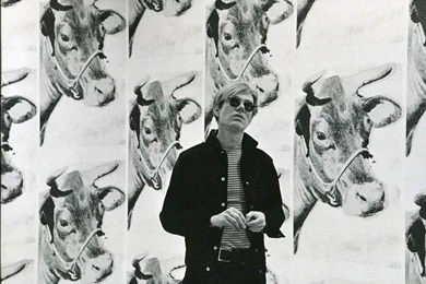 Andy Warhol With His Cow Wallpapers Exhibited At Leo Castelli ...