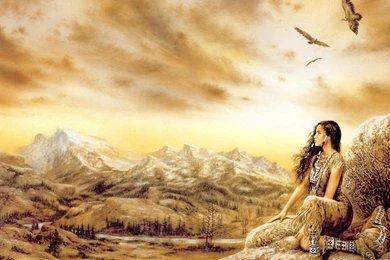 Luis Royo Native American Girl Art Hd Wallpapers (