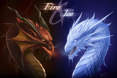 Fire Vs Ice Dragon Wallpapers
