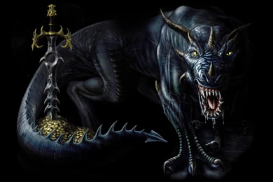 Black Dragon Guarding Sword Wallpapers From Dragons Wallpapers