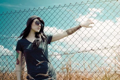 Tattooed Girl At The Fence Wallpaper,1920x1200 .Girls .Fence ...
