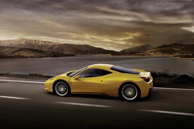 Download Wallpapers 3840x2400 Ferrari 458 Italia, Yellow, Car, Side ...