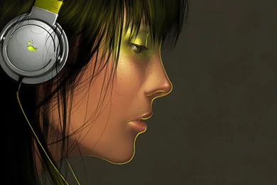 Female Headphones iPad Wallpapers Download