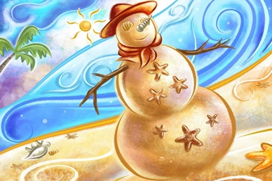 Beach Snowman Wallpapers » WallDevil   Best Free HD Desktop And ...