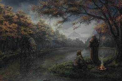 Forests Fantasy Art Druid Artwork Wolves Wallpapers