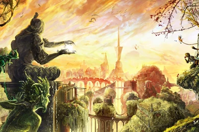 Druid Statue Looking Over The Village Wallpapers » WallDevil   Best ...