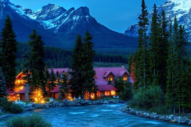 Norway Winter Cabin   Wallpaper.