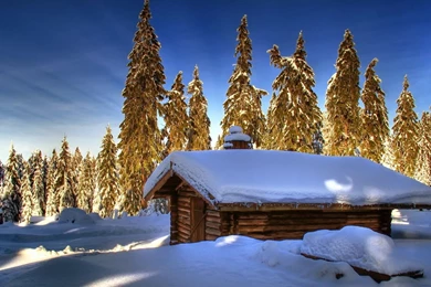 Nature Winter Snow Cabin Wallpapers