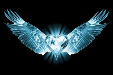 Blue Heart Wings Wallpaper Backgrounds