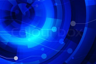 Computer Motherboard On A Blue Background, Abstract Stock Photo