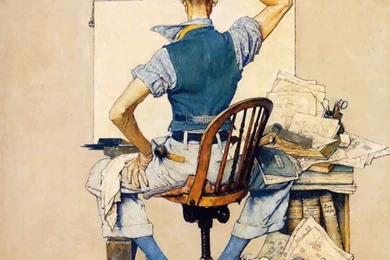 Artist Facing Blank Canvas   Norman Rockwell Paintings Wallpapers Image