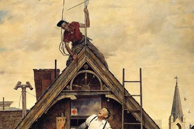 New Television Antenna   Norman Rockwell Paintings Wallpapers Image