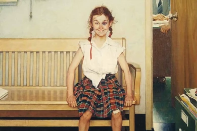 Girl With A Black Eye   Norman Rockwell Paintings Wallpapers Image