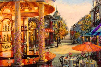 STREET CAFE WALLPAPER   (