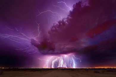 Night, Evening, Thunder, Lightning, Purple Sky, Clouds, Arizona ...