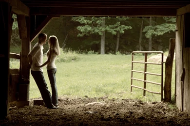 Boots, Women, Jeans, Couple, Gate, Barn, Ranch, Guys :: Wallpapers