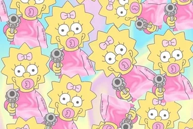Lisa Simpson Pattern Background.
