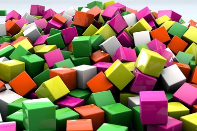 Colourful Digital Blocks HD Desktop Wallpapers   New HD Wallpapers