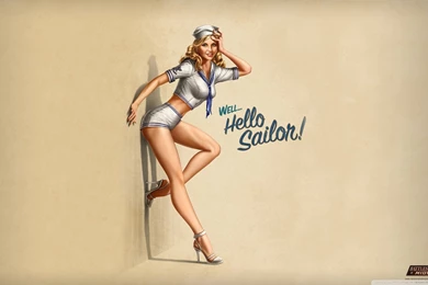 Hello Sailor!" Pin Up Style HD Desktop Wallpapers : Widescreen ...