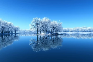 Blue Lake Mirror Image Windows 8 Wallpapers