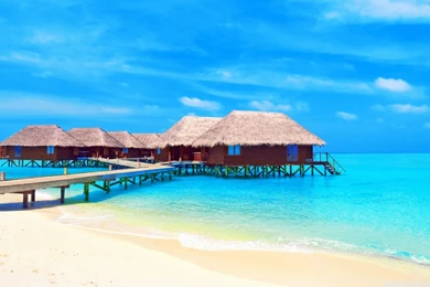 Tropical Water Bungalows HD Desktop Wallpapers : High Definition ...