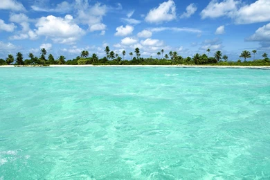 Tropical Island Beach Scenery House Over Water Wallaper Tropical ...