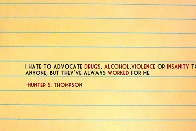 Las Vegas Hunter S Thompson Alcohol Drugs Wallpapers