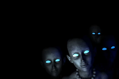 Wallpapers Black, Eyes, Alien, The Aliens With Blue Eyes.