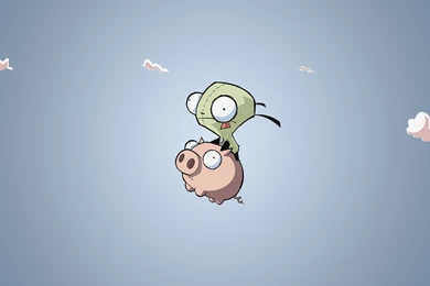 Gir Invader Zim Clouds Pigs Wallpapers   (