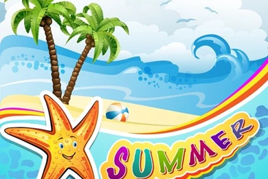 Summer Beach Backgrounds Vector Graphics
