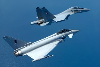 9003 Sukhoi Su 30mki And Eurofighter Typhoon 1920x1080 Aircraft ...