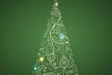 Christmas Tree On Green Backgrounds Illustration Ipad Wallpapers Hd ...