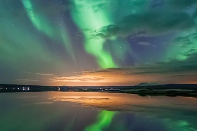 Aurora Over Lake iPhone 6 Plus   Wallpapers   Wallpapers Style