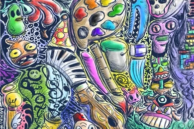 Doodle Art Names Colored