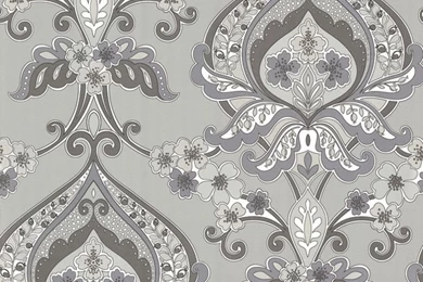 450 67367 Grey Paisley Damask   Ashbury   Beacon House Wallpapers