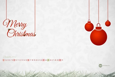 December 2012 Desktop Calendar Wallpapers