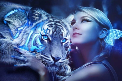 BLUE TIGER WALLPAPER   (