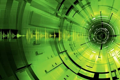 Abstract Sound Waves Green Color