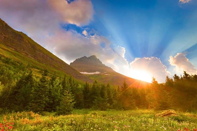 Sunrise Mountain Nature Wallpapers Computer Des