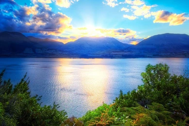 Sunrise Behind The Mountains, Lake, Nature, 1920x1080 HD Wallpapers ...